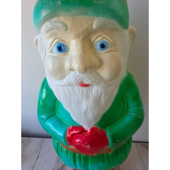 Vintage Union elf blow mold green Santa featherstone gnome mini Xmas products la - Picture 8 of 11